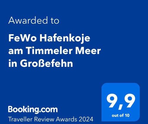 FeWo Hafenkoje am Timmeler Meer in Großefehn