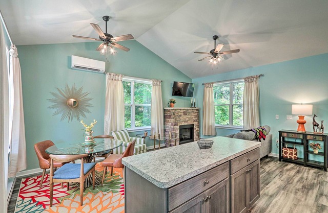 Fire Pit & Creek Access: Poconos Cottage