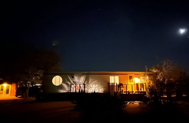 Five acre mesa to roam with infinity jacuzzi, star gazing, and art studio.