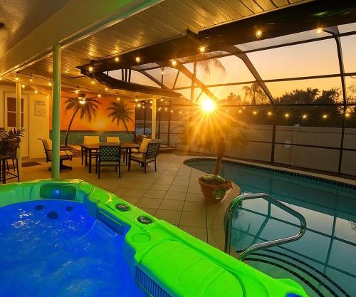 FREE Heated Pool Hot Tub EV Chger Firepit Games