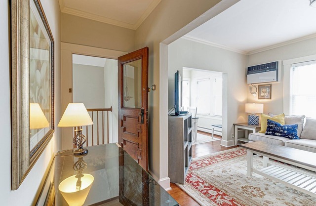 FULLY FURNISHED upstairs apt of two family home in residential neighborhood