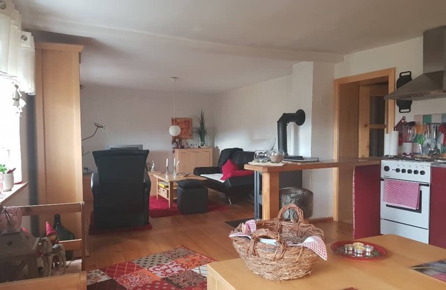 Spacieux appartement de 100 m² pouvant accueillir jusqu'à 3 personnes avec une cheminée dans le salon et des installations confortables