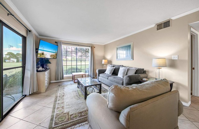 Ground floor 2 BR villa nestled in the golf course with golf course views.
