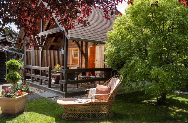 Hütten-appartement, Du/wc, Terrasse, Direktzugang Wellnessbereich