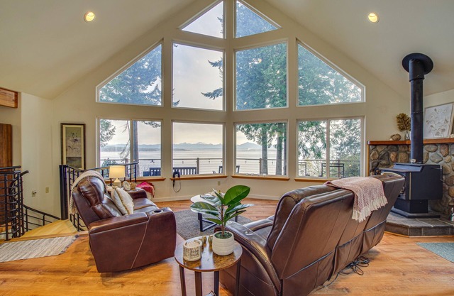 Hat Island Home w/ Stunning View & Wraparound Deck