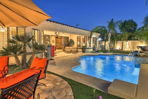 Heated Pool and Putting Green Luxe Gilbert Home