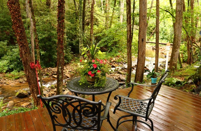 Asheville Creekside Cabin, animaux acceptés, bain à remous, cheminée et foyer extérieur 1