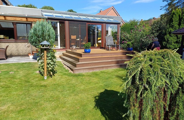 Maison de vacances 'Ferienhaus Timm' avec terrasse privée, jardin partagé et Wi-Fi