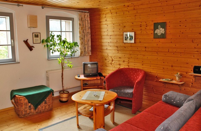 Maison de vacances 'Zum Grünen Hirsch Stolln' avec vue sur la montagne, terrasse privée et Wi-Fi