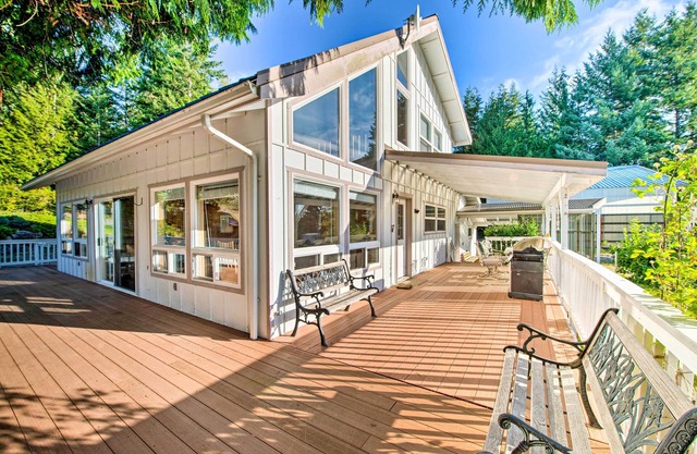 NEW-Hood Canal Home avec bain bouillonnant à la frontière du PN olympique