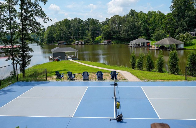 Pickle & Paddle at Hyco Lake. Lakefront 4 bed 3 bath w/ private pickleball court