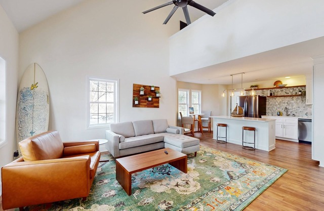 Idyllic retreat with surfboards, hot tub, open layout, & firepit - dog-friendly