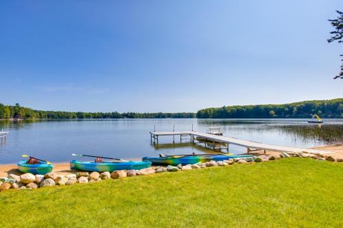 Interlochen Lake House with Deck, Fire Pit and Dock!