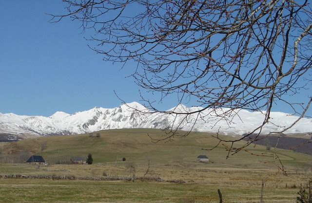 gîte isolé au coeur du massif du Sancy vue sur les montagnes