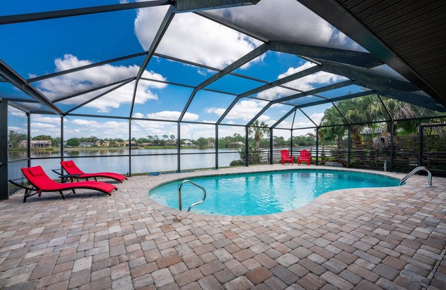 Serine & Peaceful luxury waterfront heated pool villa.