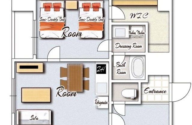 Junior Suite Room 2 semidouble beds with kitche / Miyazaki Miyazaki