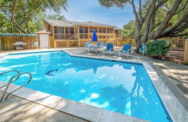 K0028 La maison verte. Animaux acceptés, piscine privée, à 300 mètres de la plage