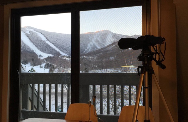 CONDO AVEC VUE !! Condo 2 chambres avec navette de ski gratuite, bain à remous et piscine intérieure