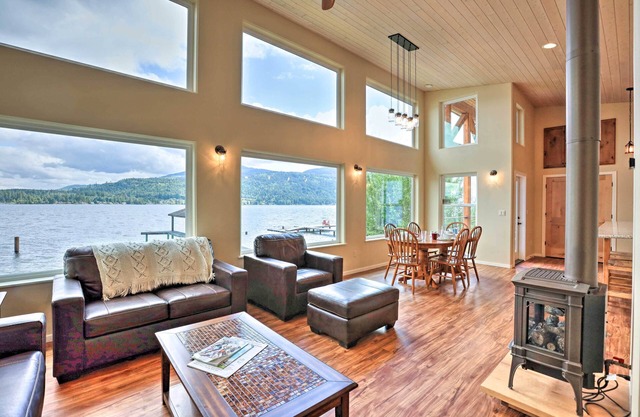 Lake Whatcom House w/ Private Hot Tub + Dock