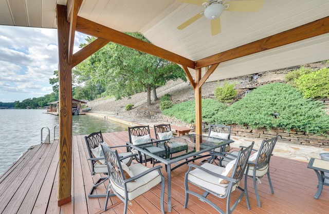 Lakefront Bella Vista Home w/Game Room & Dock!