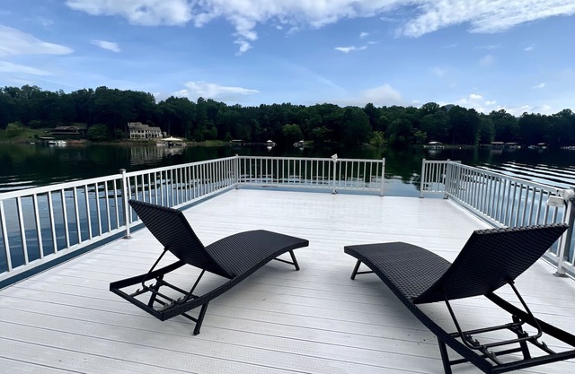 Lakefront cabin with double decker dock. Private secluded lakefront lot.