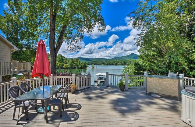 Waterfront 2BR Hiawassee Home w / Hot Tub!