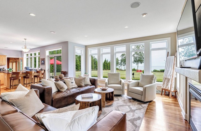 Lakefront Home Offering Sweeping Views of Lake Michigan with Beach Access