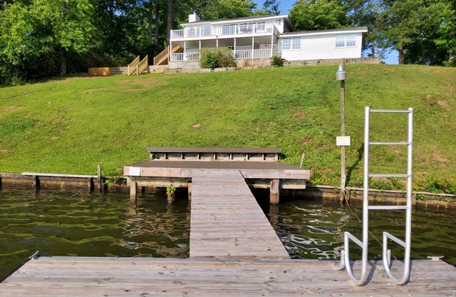 Lakeside retreat with boat dock