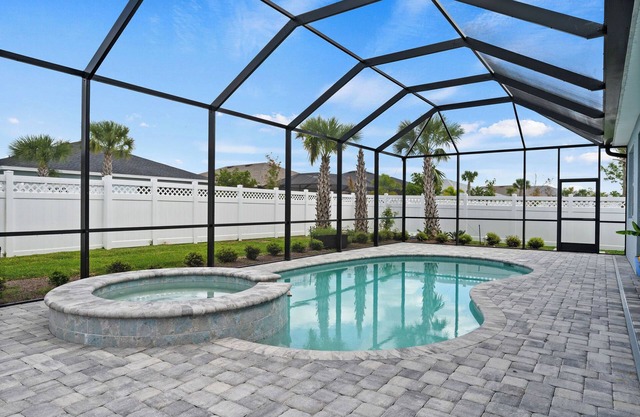 Large 1 story home in Babcock Ranch with heated saltwater pool home with hot tub