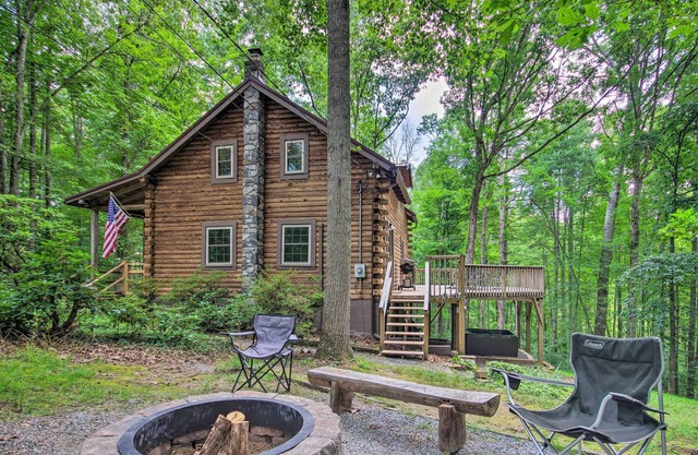 Log Cabin in the Woods w/ Deck, Game Room, Hot Tub