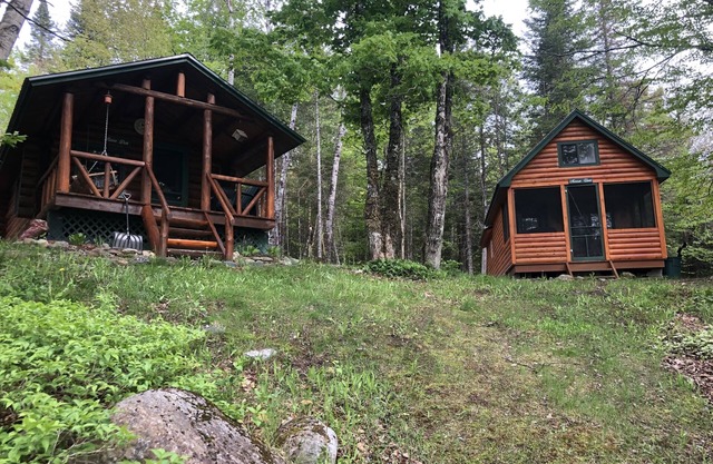 Log cabin located on the Aroostook river