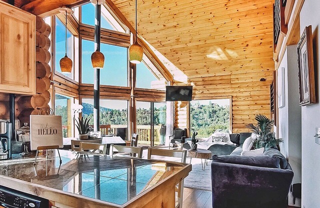 Log Cabin Avec Vue Panoramique Sur Les Pins