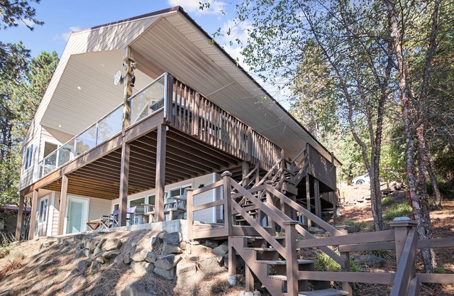 Lovely Oasis in the Trees w/Wraparound Deck, Lake View, Pool Table, & Game Room!