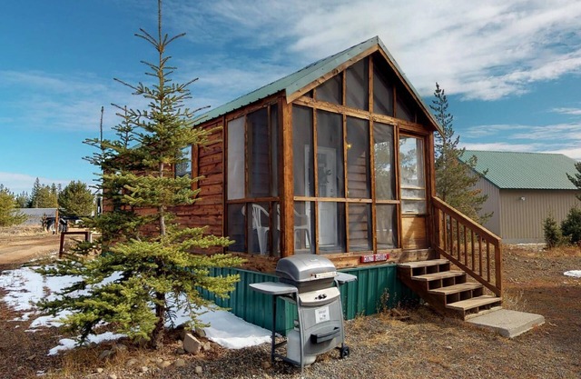 COZY CABIN TV AVEC LECTEUR DVD MINI FRIDGE GAS GRILL BASKET BALL ET VOLLEYBALL