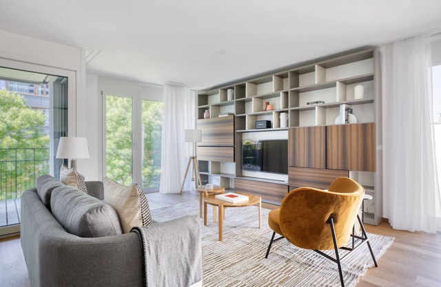 Luxe Escher Wyss 2BR w/ Storage & W/D, nr Station, by Blueground