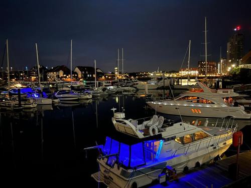 LUXURY 40 FOOT YACHT ON 5 STAR OCEAN VILLAGE MARINA SOUTHAMPTON - minutes away from city centre and cruise terminals - Free parking included