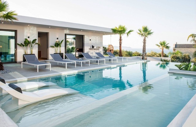 Luxury Crete Villa | Villa Silver | 6 Bedrooms | Private Outdoor Infinity Pool & Indoor Heated Pool | Outdoor Lounge Area & Fireplace & BBQ | Wonderful Sea Views | Modern Design | Chania