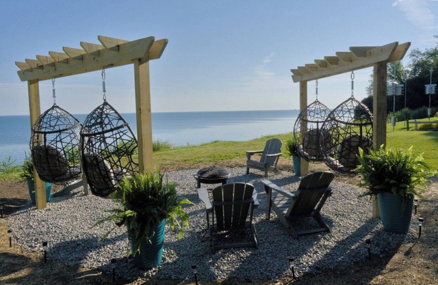 Luxury Lakefront Retreat: Panoramic Views, Game Room, Fire Pit Swings & More