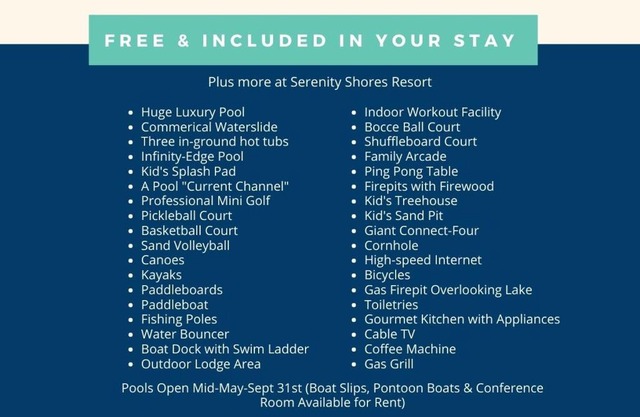 Luxury Lakefront Villa w/FREE kayaks, pools, shuffleboard, Mini golf and more!