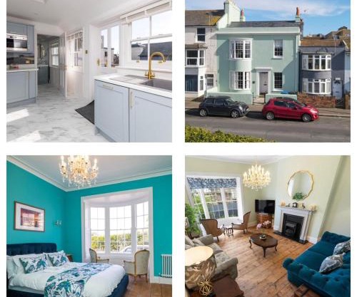 Luxury pair of Georgian apartments, hot tub, sea views, sleeps 12