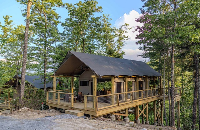 Beautiful Crafted Mica Tent surrounded by Pristine Wilderness at Tuxedo Falls