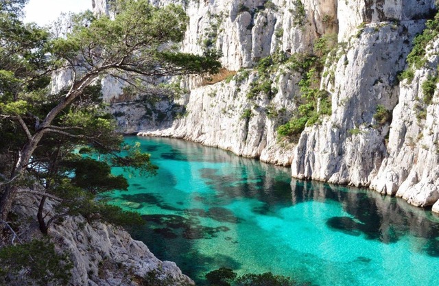 Marseille, Calanques National Park. House by the sea with garden