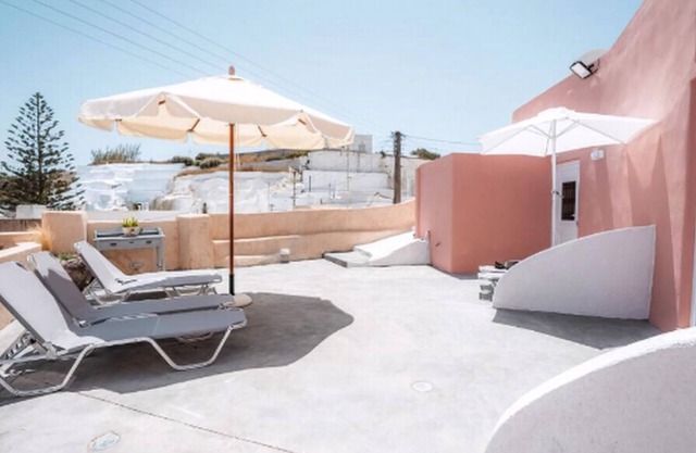 Marvellous Santorini Villa | Villa Bilbo | Double Room with Shared Furnished Terrace | Karterados