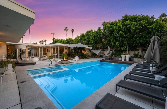 Mid-Century home with Private Pool, Spa, and Mountain Views!