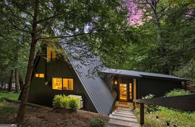 Mid-Century Modern A-Frame Cabin on the Cartecay River!