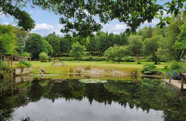 Havre paisible de Millpool Lodge avec 3 acres de magnifiques jardins, des cascades et un bain à remous