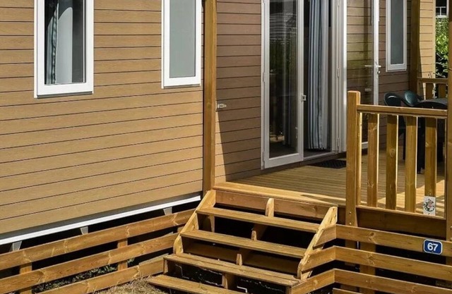 Mobilheim Caélia Comfort 31m2 (3 Schlafzimmer) + überdachte Terrasse/Fußgängerzone 4 bis 6 Personen - 4 Pers. im Preis enthalten