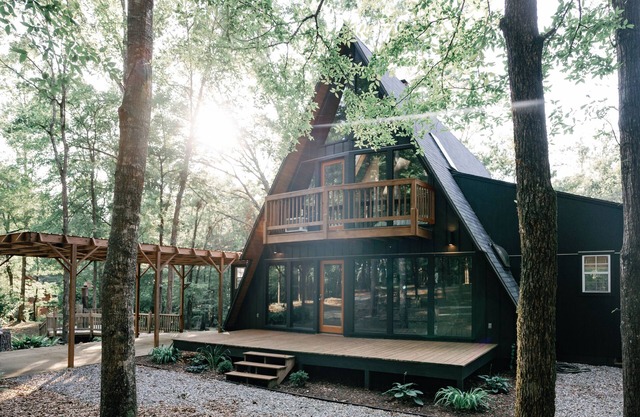 Modern A-Frame cabin on West Point Lake