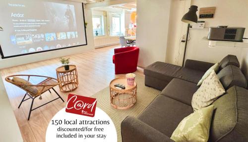 Modern & Groß, Heimkino mit Popcorn, Parken, nah am See, ideal für Familien