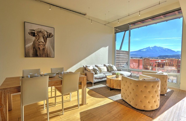 Modern Industrial Loft w/ Spectacular Sopris Views, Fireplace, Central Location!